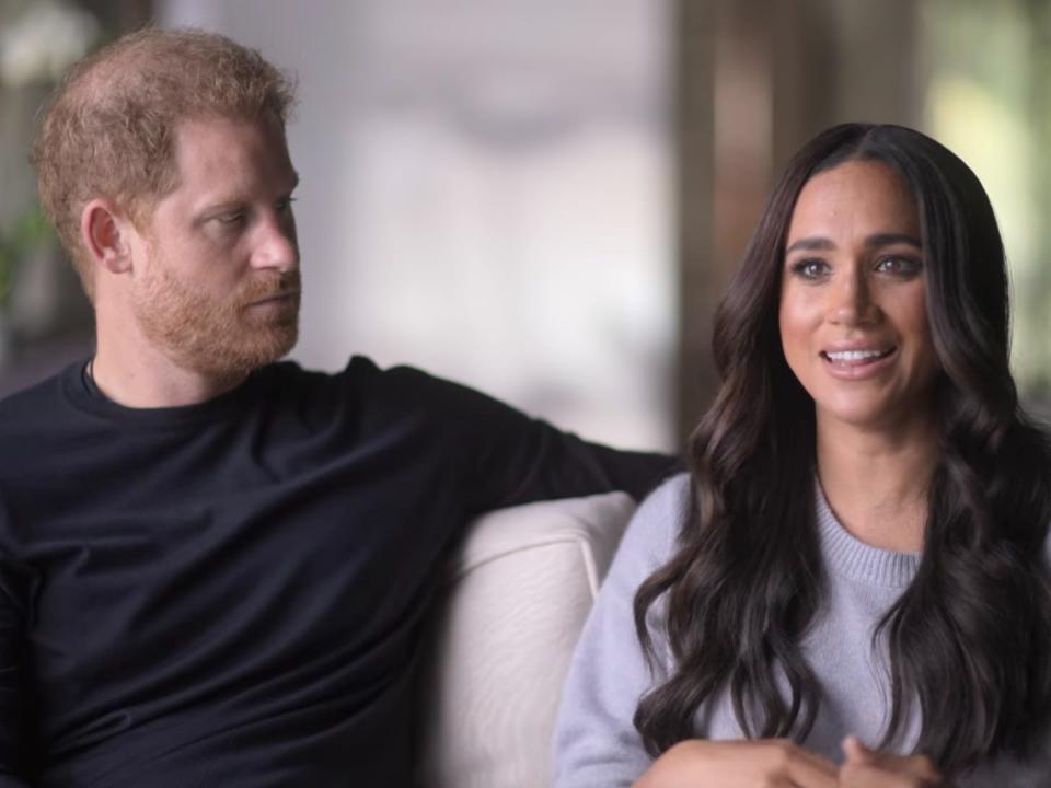 Prince Harry and Meghan Markle in their Netflix docuseries "Harry & Meghan."