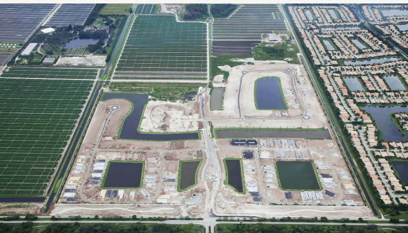 An aerial view of Valencia Grand, a 55-plus community being built off Lyons Road about a mile south of Boynton Beach Boulevard. The development will hold 704 high-end houses.