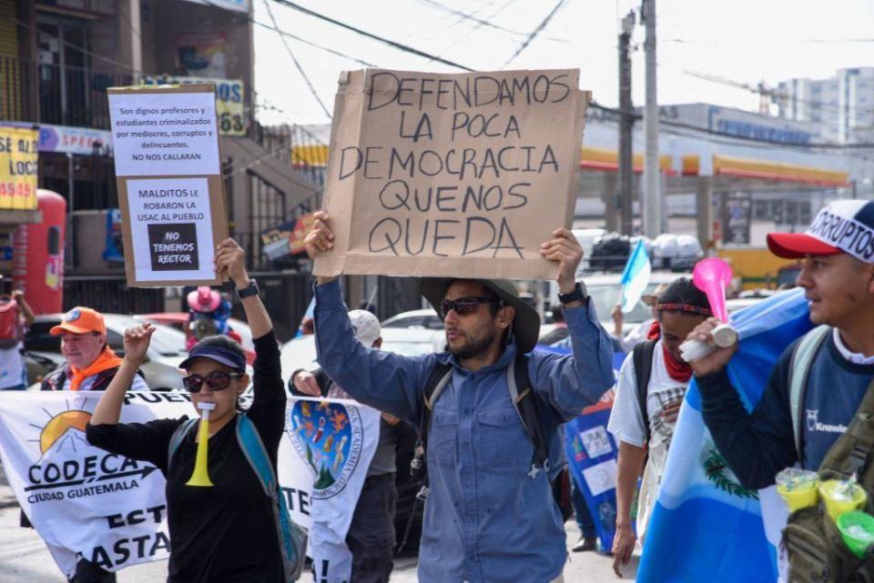 Una protesta a favor de Arévalo