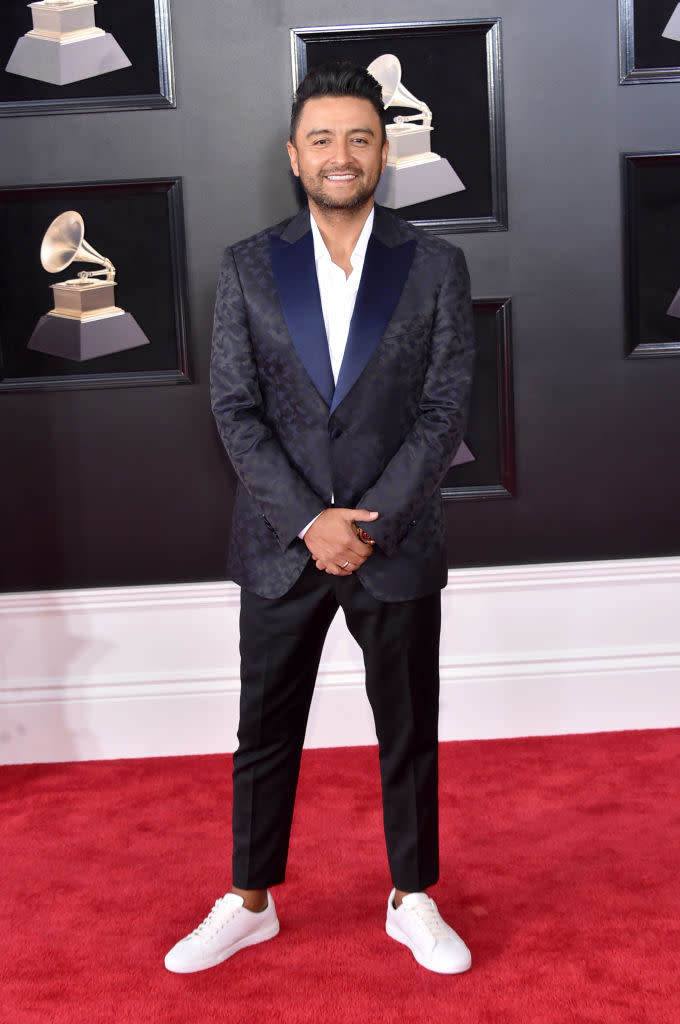 <p>Alex Campos attends the 60th Annual Grammy Awards at Madison Square Garden in New York on Jan. 28, 2018. (Photo: Mike Coppola/FilmMagic) </p>