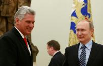 Miguel Diaz Canel with Vladimir Putin in Moscow in May