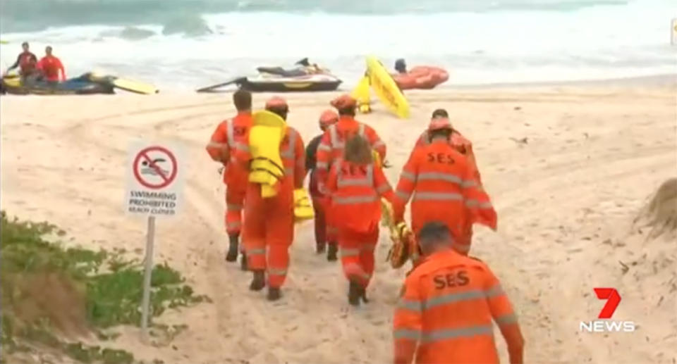 SES crews searched for Raz Burtonwood at Ballina Saturday morning. Source: 7 News