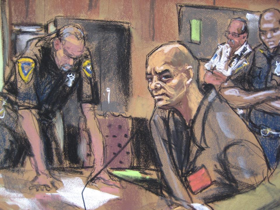 Pedro Hernandez is seen in court in this sketch in New York