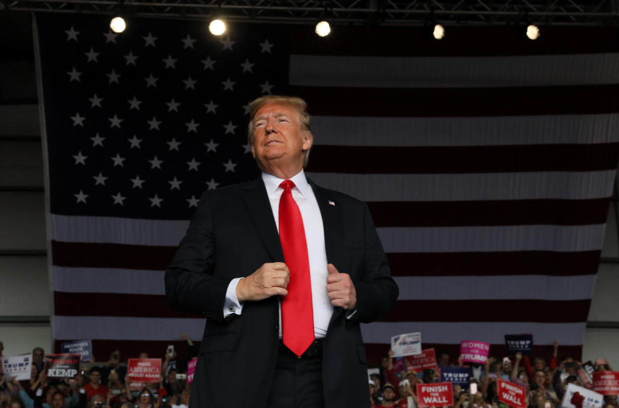 President Trump at Middle Georgia Regional Airport in Macon, Ga. (Photo: Jonathan Ernst/Reuters)