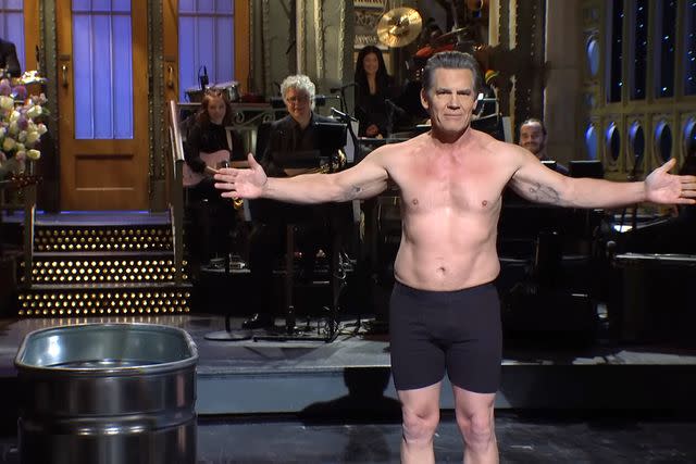 <p>Saturday Night Live/YouTube</p> Josh Brolin strips for his 'SNL' monologue