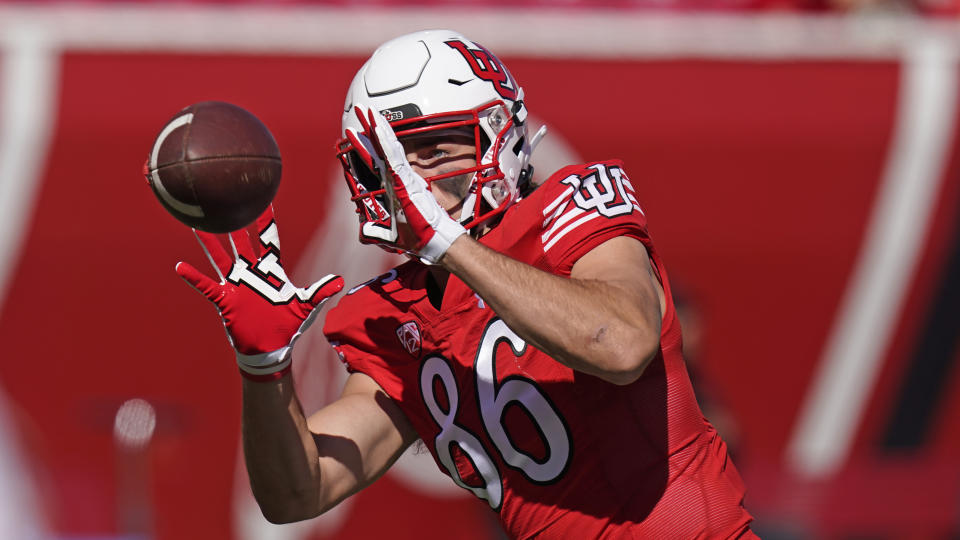 Utah tight end Dalton Kincaid rose from a two-star recruit to a first-round NFL Draft pick. (AP Photo/Rick Bowmer)