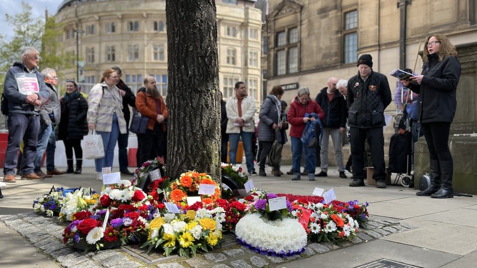 Memorial outside Sheffield Town Hall