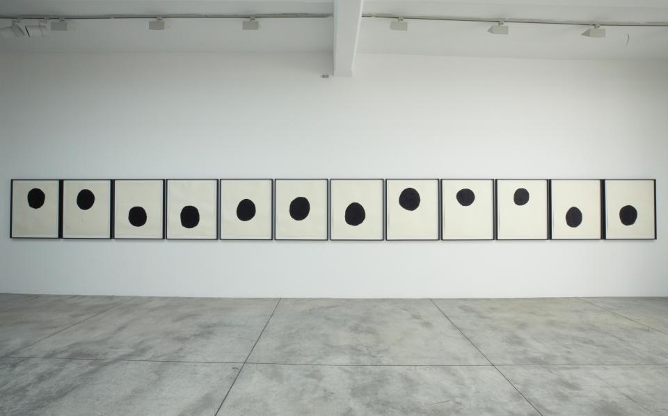 Installation view of “Richard Serra. 40 Balls.” - Credit: Courtesy of Paolo Regis / Cardi