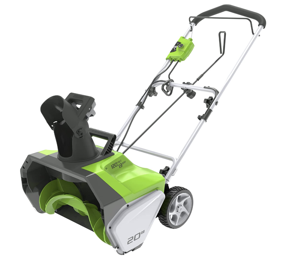 GreenWorks 13 Amp 20-Inch Corded Snow Thrower (photo via Amazon)