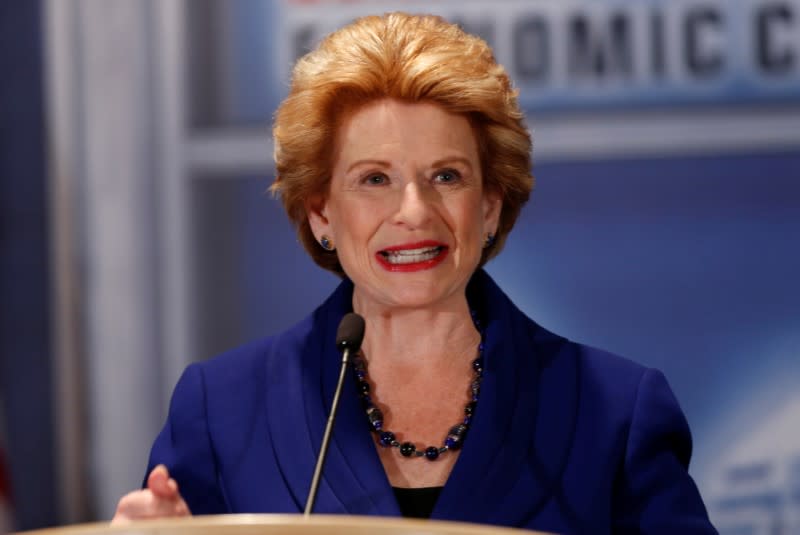 FILE PHOTO: Democratic U.S. Senator Debbie Stabenow addresses the Detroit Economic Club during her second debate against Republican challenger John James in Detroit