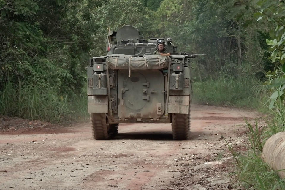 Among the new safety measures are rear view cameras and more emergency horns for the SAF's Bionix armoured vehicles. (PHOTO: Mindef)