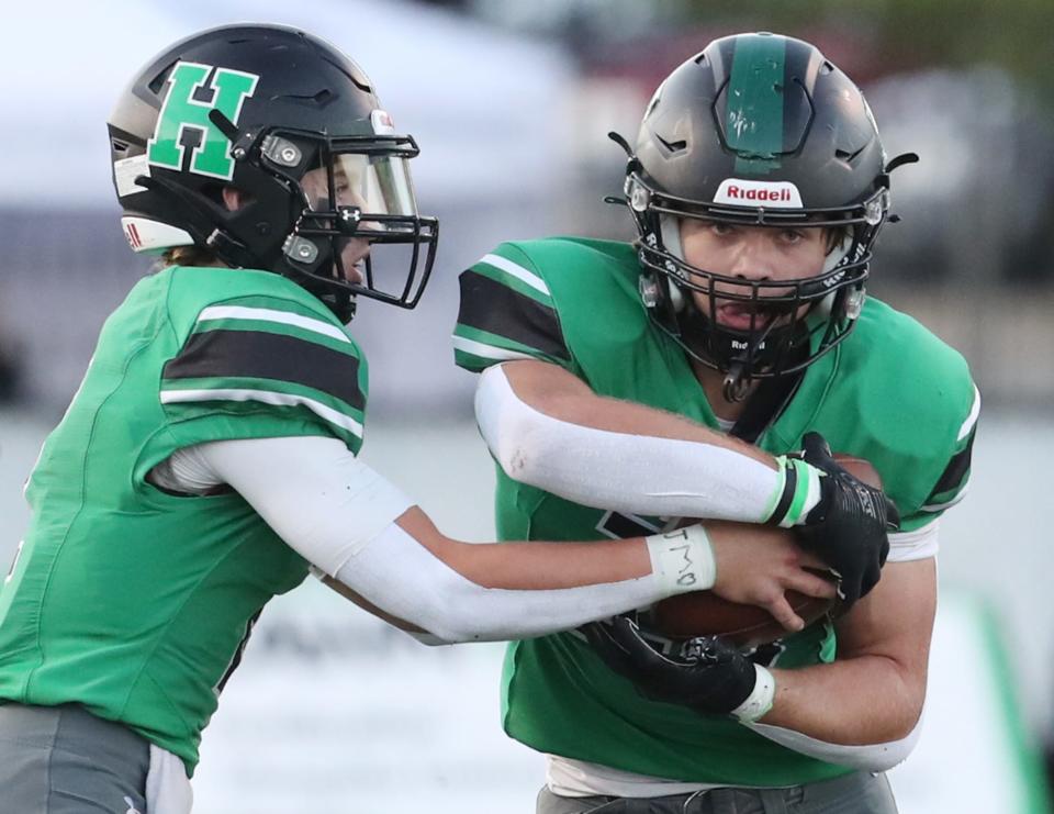 Expect Casey Myser, right, to have an even bigger season than his breakout 2023 season for Highland.