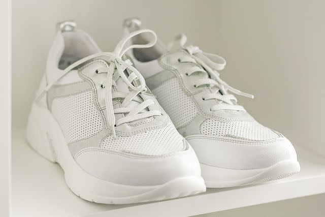 <p>Getty</p> White sneakers