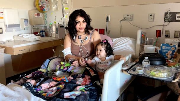 PHOTO: Alondra Lomas, who contracted fungal meningitis linked to a cosmetic surgery clinic in Mexico, is shown in her hospital bed in Phoenix. (ABC News)