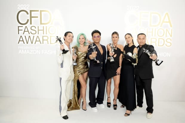 Ezra J. William, Tina Leung, Prabal Gurung, Laura Kim, Eva Chen and Phillip Lim<p>Photo: Dimitrios Kambouris/Getty Images</p>