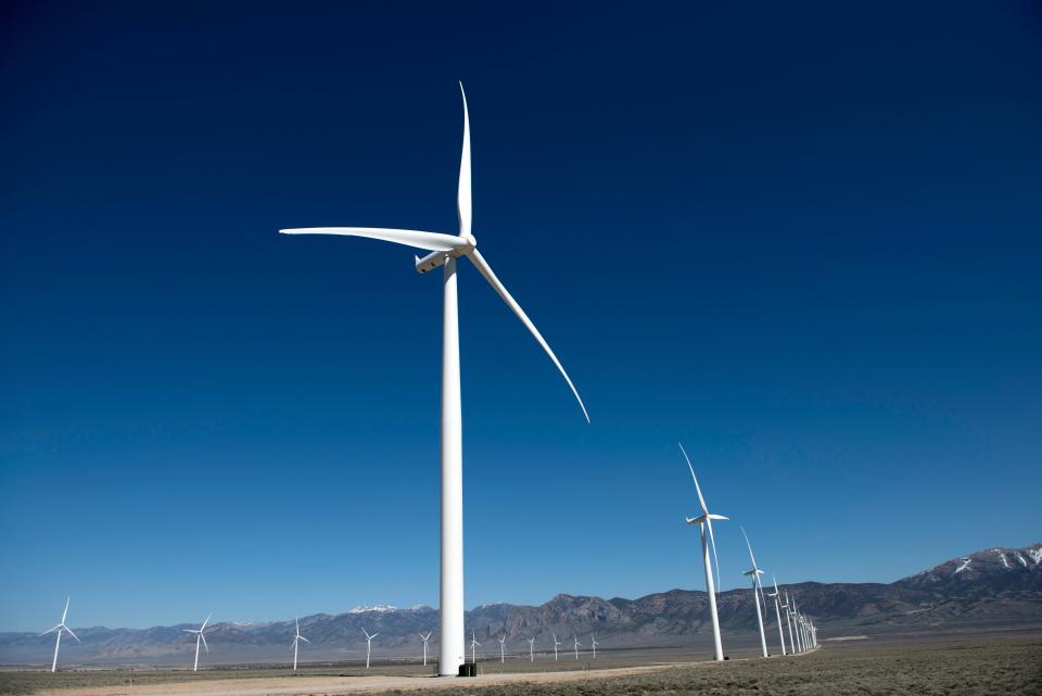 Wind turbines in the Nevada desert