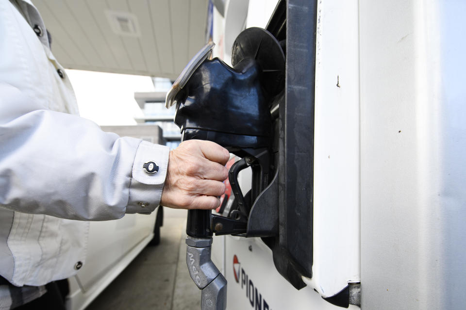 Gas prices are rising across Canada, according to weekly data from Kalibrate. (THE CANADIAN PRESS/Christopher Katsarov)