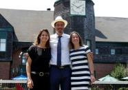 Amelie Mauresmo of France, Marat Safin of Russia and Justine Henin of Belgium pose for a photo after being inducted into the International Tennis Hall of Fame in Newport, Rhode Island, U.S. July 16, 2016. REUTERS/Mary Schwalm