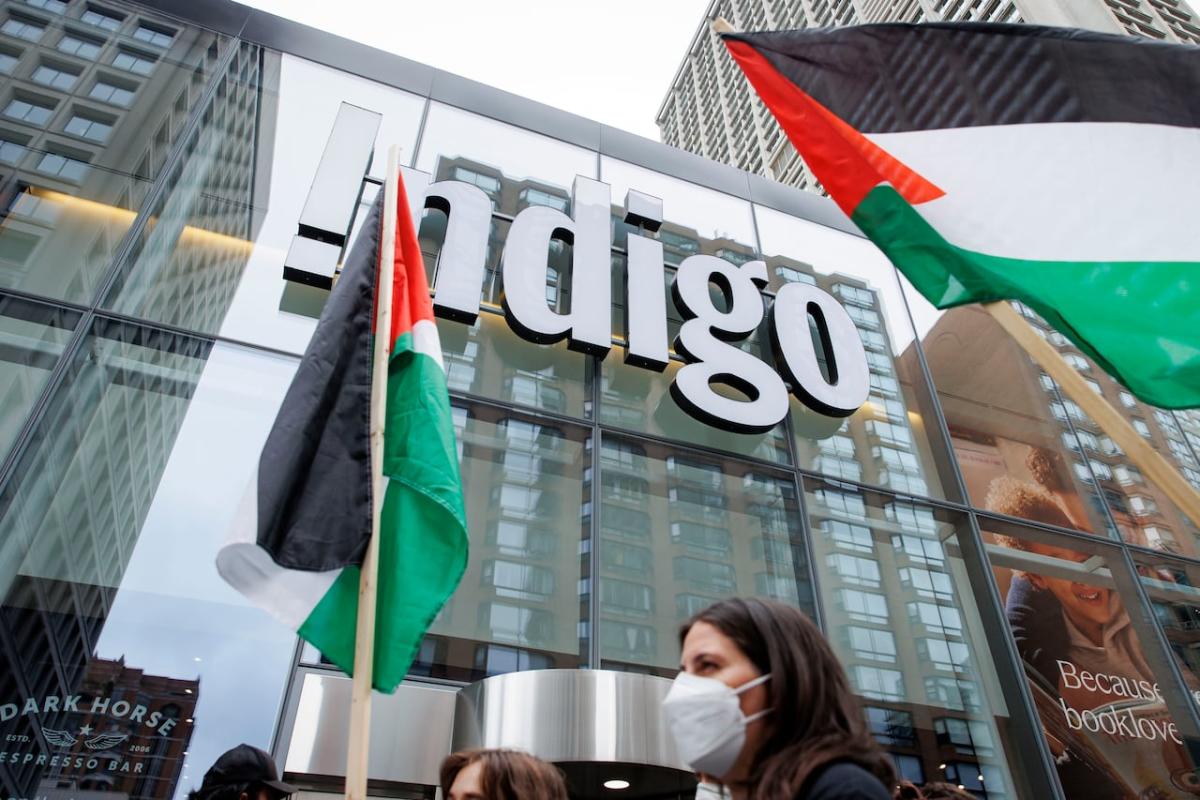 Pro-Palestinian advocates protest at Indigo stores in Toronto