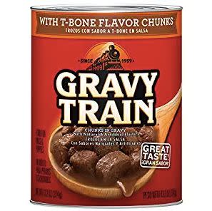 Gravy Train&nbsp;13.2 oz. with T-Bone Flavor Chunks is one of the recalled varieties.