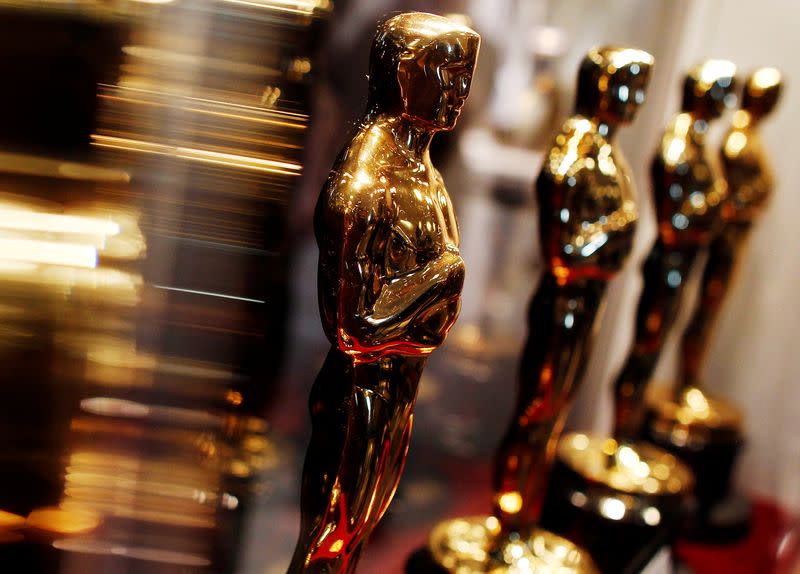 FILE PHOTO: Oscar statuettes are displayed at the "Meet the Oscars" exhibit in New York