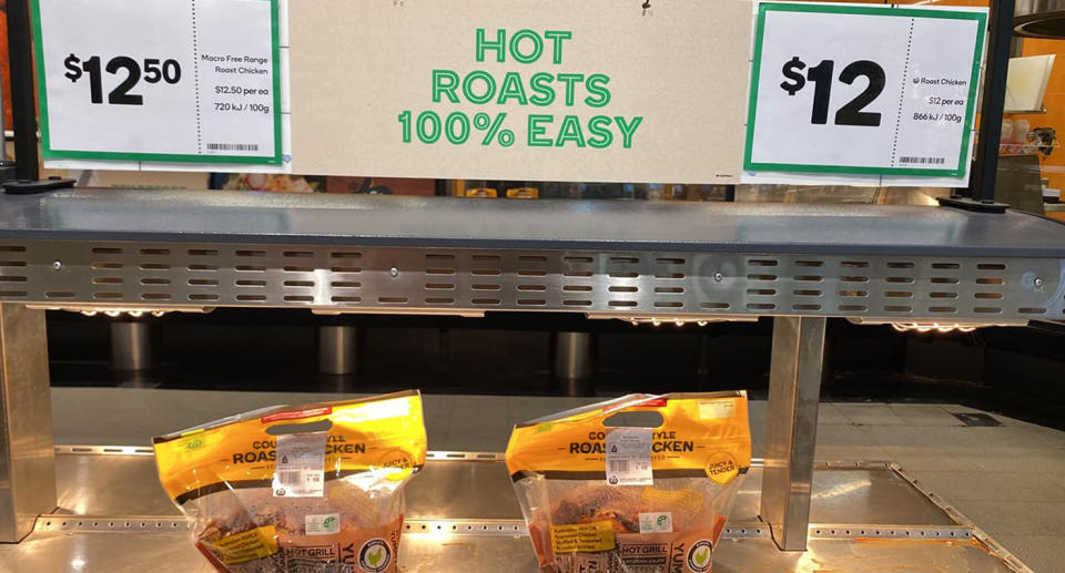 Woolworths hot roast chicken