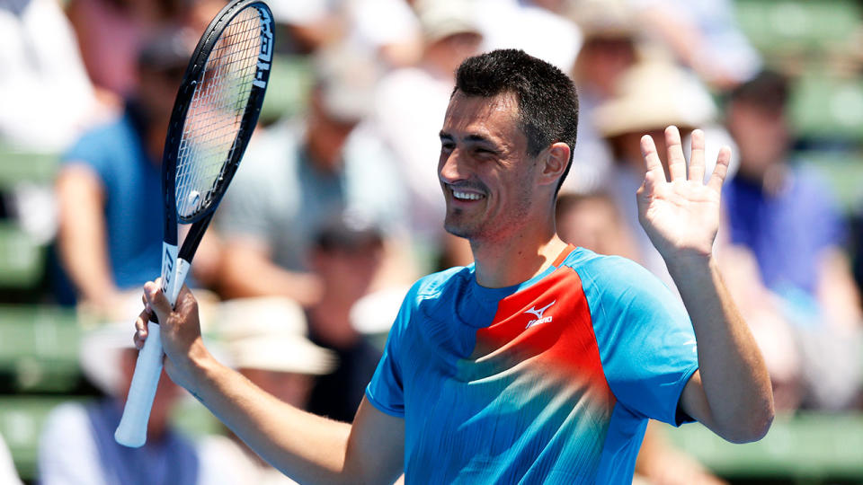 Tomic delivered one of the craziest finishes ever seen in a tennis match. Pic: Getty