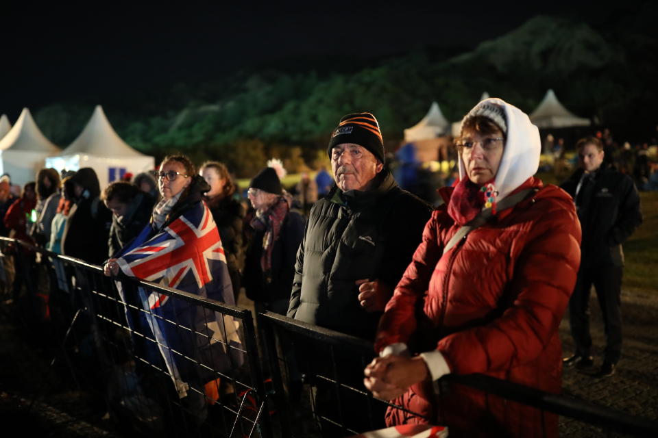 People wait for the Dawn Service ceremony at the Anzac Cove beach, the site of World War I landing of the ANZACs (Australian and New Zealand Army Corps) on April 25, 1915, in Gallipoli peninsula, Turkey, early Thursday, April 25, 2019. As dawn broke, families of soldiers, leaders and visitors gathered near former battlefields, honouring thousands of Australians and New Zealanders who fought in the Gallipoli campaign of World War I on the ill-fated British-led invasion. The doomed Allied offensive to secure a naval route from the Mediterranean to Istanbul through the Dardanelles, and take the Ottomans out of the war, resulted in over 130,000 deaths on both sides.(AP Photo/Emrah Gurel)