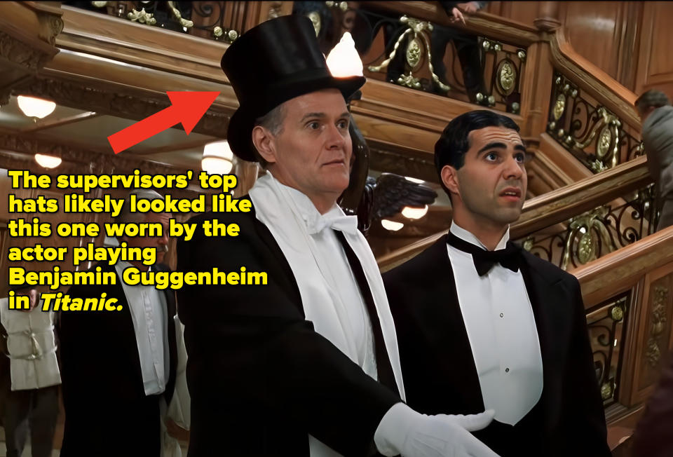 an actor in titanic wearing a top hat