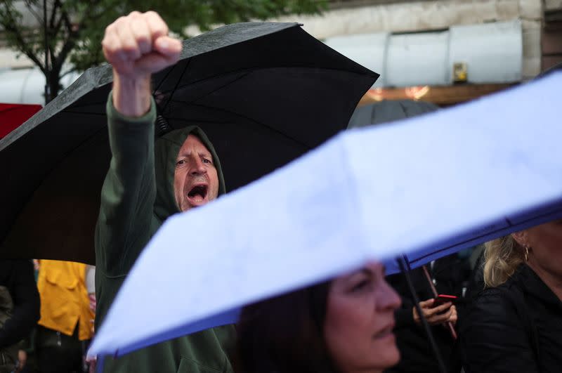 Serbia's opposition stages protest rally in Belgrade