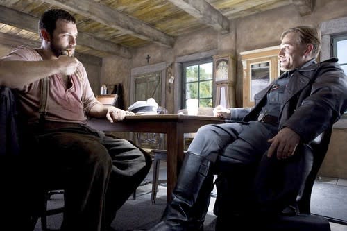 Denis Ménochet and Christoph Waltz in the movie "Inglourious Basterds."