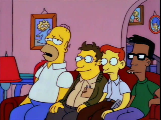 Homer and the nerds in “Homer Goes To College”. (Fox)