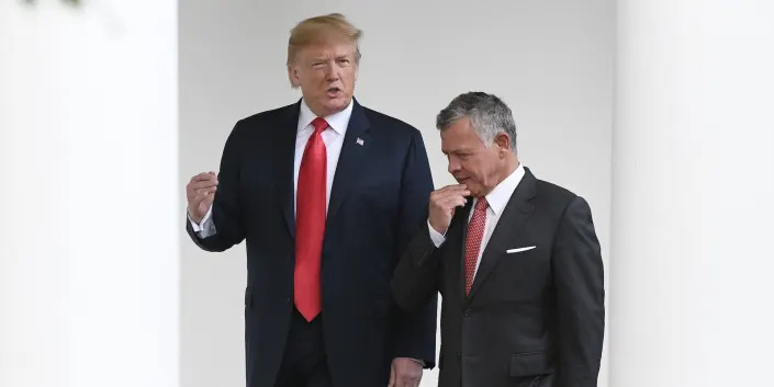 Trump with the Jordanian king at the White House