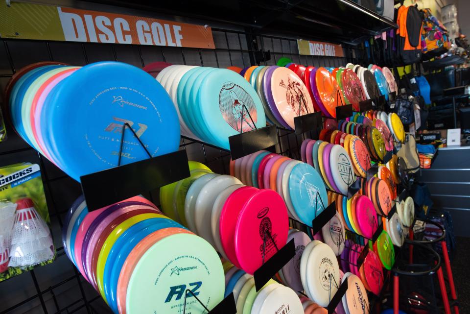 A wide selection of new and used discs for disc golf are for sale at Play It Again Sports.