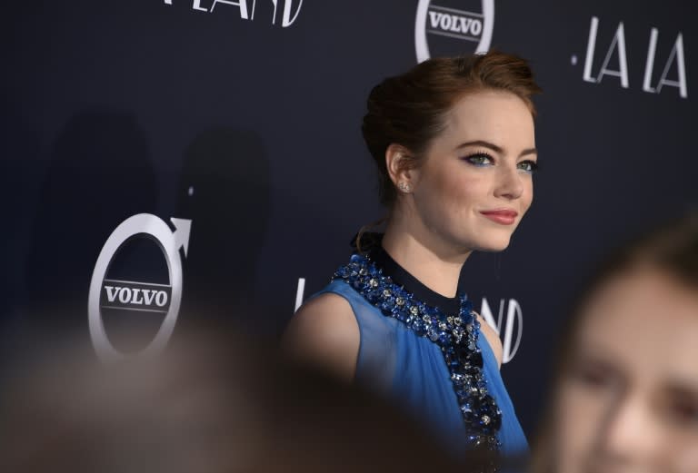 Actress Emma Stone attends the premiere of Lionsgate's "La La Land", which won a record seven Golden Globe awards earlier this month