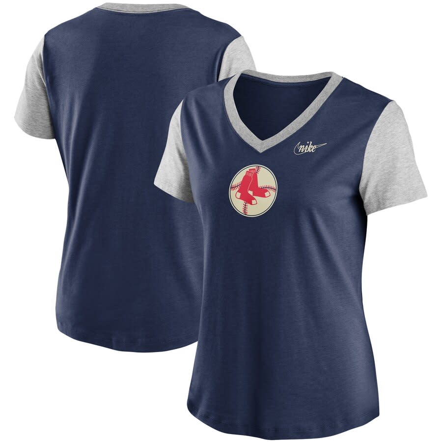 Women's Red Sox Tri-Blend Mid V-Neck T-Shirt