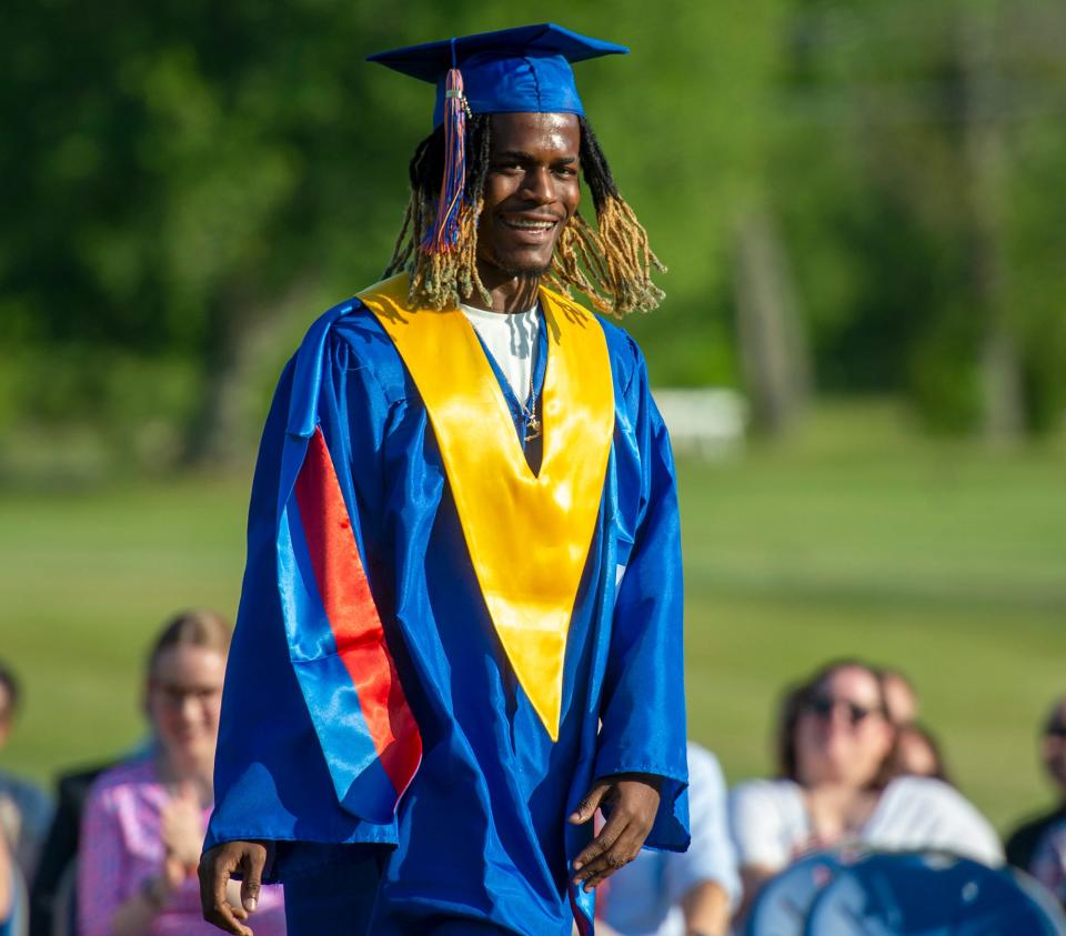 Class President Wood-Mylove Joseph told his Keefe Tech classmates on Wednesday that the pandemic required each of them to give "more than you knew was possible to be here today."