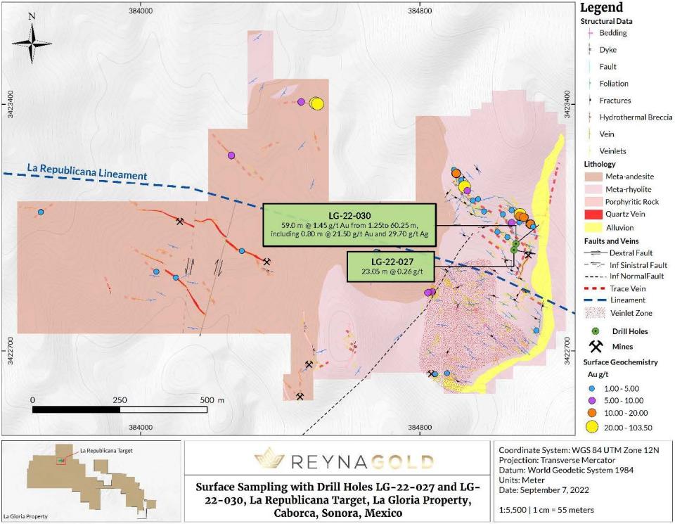 Reyna Gold Corp, Wednesday, September 7, 2022, Press release picture