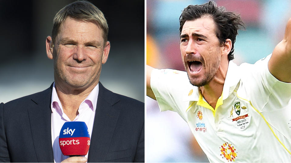 Shane Warne has been slammed by fans over his criticism of Mitchell Starc, after the Aussie quick snared a wicket on the first ball of the Ashes. Pictures: Getty Images