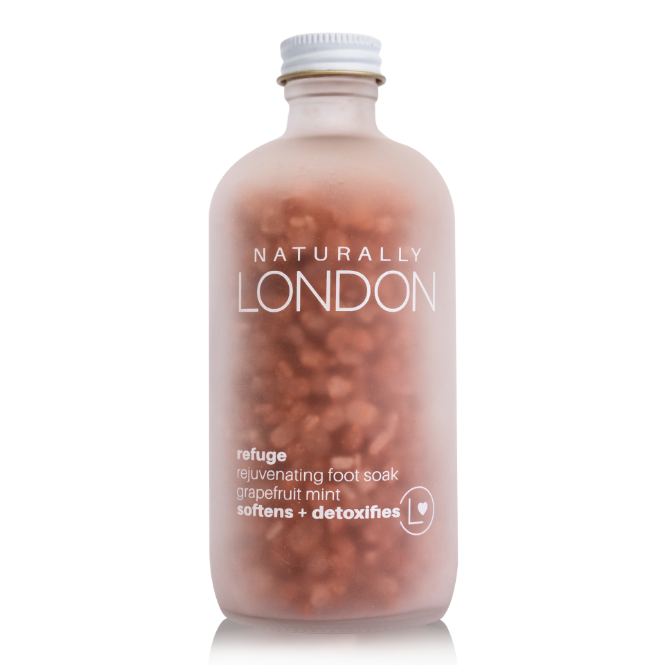 <p><strong>Naturally London</strong></p><p>naturallylondon.com</p><p><strong>$21.00</strong></p><p><a href="https://naturallylondon.com/products/refuge-foot-soak" rel="nofollow noopener" target="_blank" data-ylk="slk:Shop Now;elm:context_link;itc:0" class="link ">Shop Now</a></p><p>Founded by Chris Cabrera, a Black skincare expert and certified aromatherapist, Naturally London handcrafts botanical-based foot- and hand-care products to add to your daily skincare regimen, and soften and moisturize your feet and hands.</p>