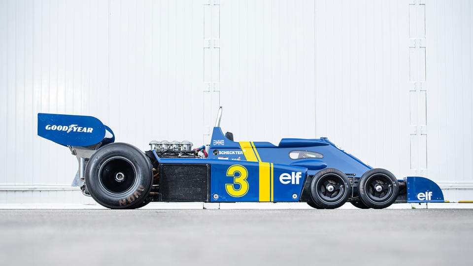 The 2008 Tyrrell P34 from the side