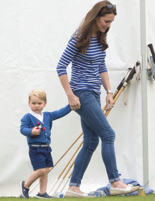 Mandatory Credit: Photo by Tim Rooke/REX Shutterstock (4848276ch) Catherine Duchess of Cambridge and Prince George British Royals at Beaufort Polo Club, Gloucestershire, Britain - 14 Jun 2015  