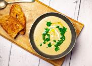 <p>This celeriac soup is the perfect way to use up the knobbly root veg.</p><p>Get the <a href="https://www.delish.com/uk/cooking/recipes/a42731207/celeriac-soup/" rel="nofollow noopener" target="_blank" data-ylk="slk:Celeriac Soup;elm:context_link;itc:0;sec:content-canvas" class="link ">Celeriac Soup</a> recipe. </p>