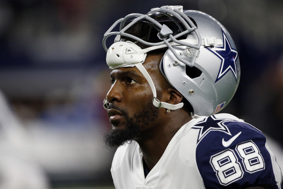 Dez Bryant is still on the free-agent market after his release from the Cowboys last month. (AP) 