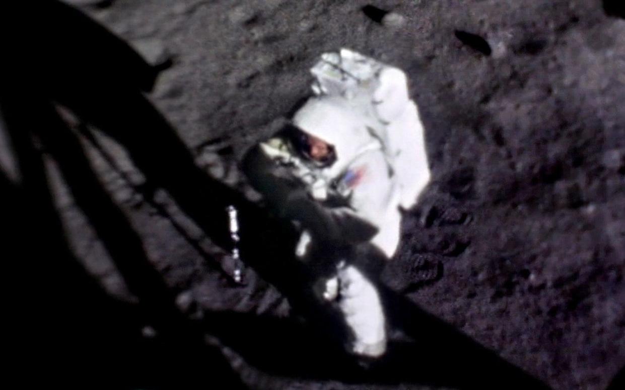 Neil Armstrong just minutes after landing on the Moon - Andy Saunders/Nasa