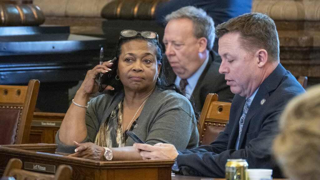 Sen. Oletha Faust-Goudeau, D-Wichita, praised signing into law by Gov. Laura Kelly a bipartisan bill overhauling the state's method of dealing with traffic citations, payment of fees and preserving driving privileges. (Sherman Smith/Kansas Reflector)