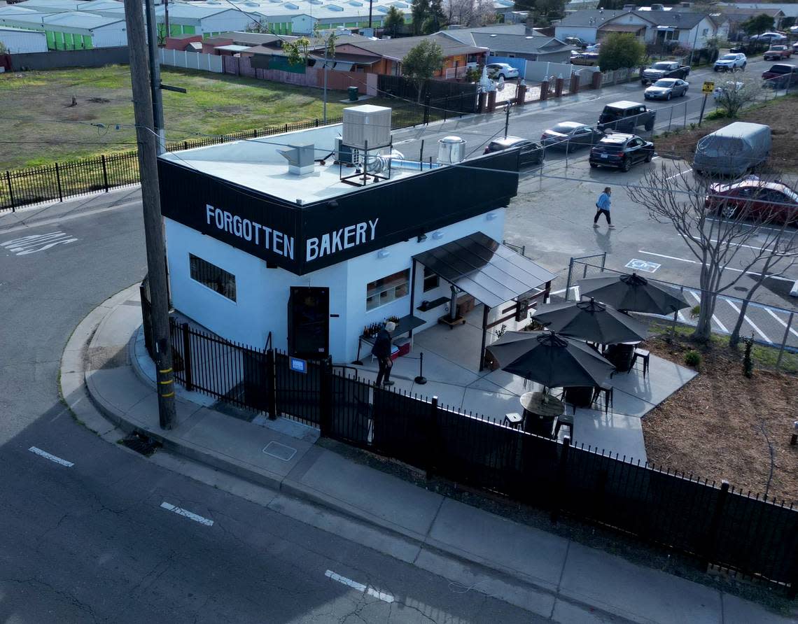 Aeriel view of the Forgotten Bakery at 4650 Stockton Blvd. in Sacramento.