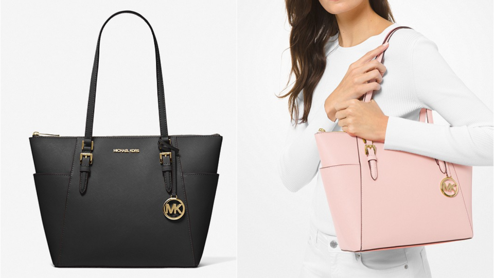 The gold Michael Kors charm adds even more elegance to this tote.