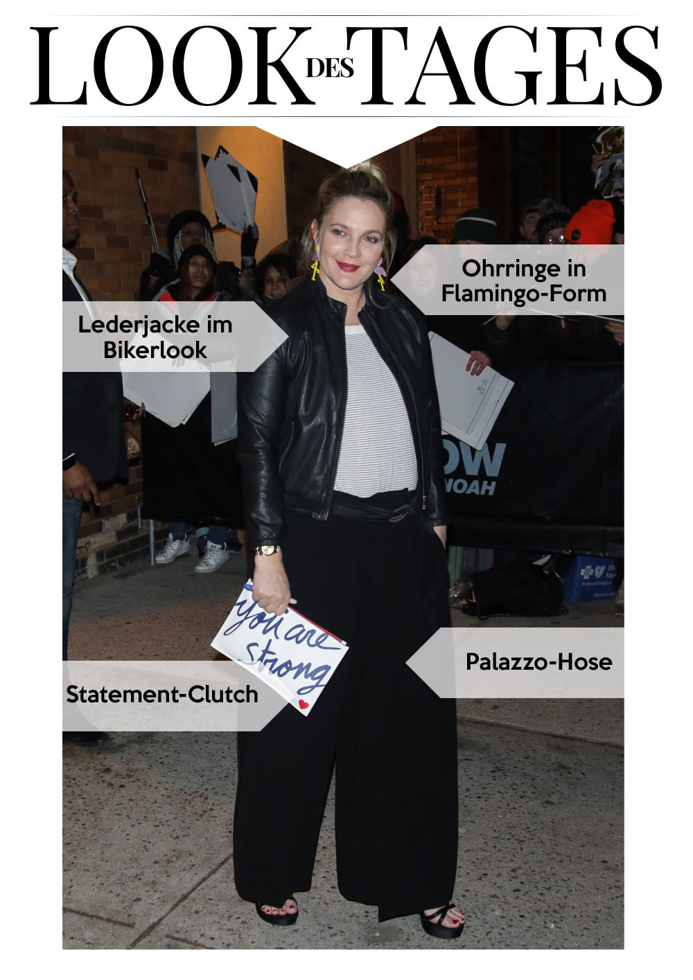 Drew Barrymore zeigt sich in einem rockigen Outfit. (Bild: Diego Corredor/MediaPunch/IPX)