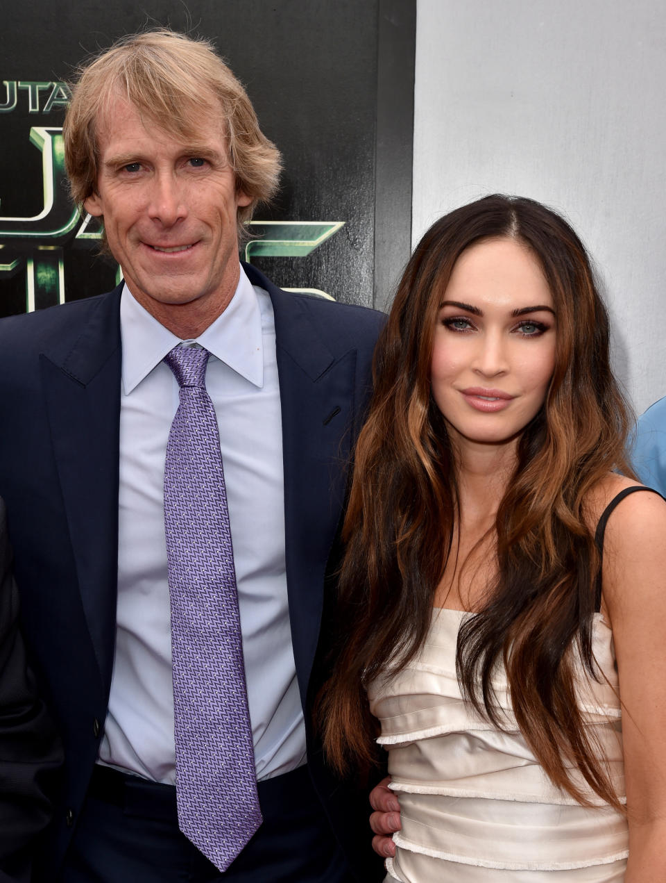 Closeup of Michael Bay and Megan Fox